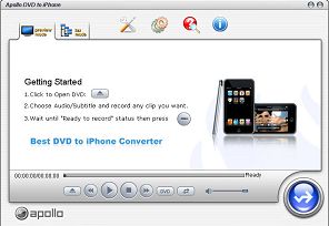 DVD to iPhone main window